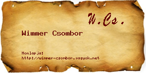 Wimmer Csombor névjegykártya